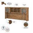 Somerset 72W L Desk with Hutch and Storage in Fresh Walnut - Engineered Wood