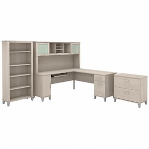 bush furniture somerset 72w l desk with hutch and storage - engineered wood