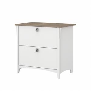 Bush Furniture Salinas 2 Drawer File Cabinet in White/Shiplap Gray