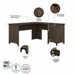 Salinas 60W L Shaped Desk with Hutch in Ash Brown - Engineered Wood