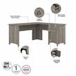Salinas 60W L Shaped Desk with Hutch in Driftwood Gray - Engineered Wood