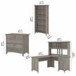 Salinas L Shaped Desk with Hutch and Storage in Driftwood Gray - Engineered Wood