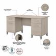 Somerset 60W Desk with File Cabinet & Bookcase in Sand Oak - Engineered Wood