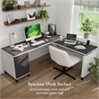 Somerset 72W 3 Position Sit Stand L Desk in White/Storm Gray - Engineered Wood