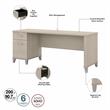 Somerset 72W Sit to Stand L Desk with Hutch in Sand Oak - Engineered Wood