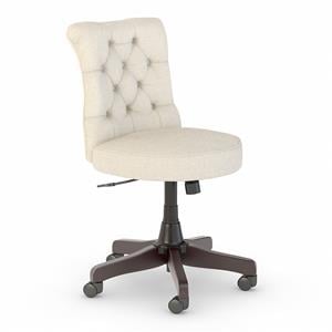 Salinas Mid Back Tufted Office Chair in Cream - Fabric