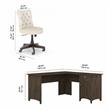 Bush Salinas Engineered Wood L-Shaped Desk and Chair Set in Ash Brown