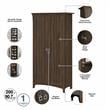 Salinas Kitchen Pantry Cabinet with Doors in Ash Brown - Engineered Wood