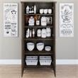 Salinas Kitchen Pantry Cabinet with Doors in Ash Brown - Engineered Wood