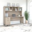 Somerset 72W Desk with Drawers & Hutch in Sand Oak - Engineered Wood