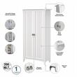 Salinas Bathroom Storage Cabinet with Doors in White/Shiplap - Engineered Wood