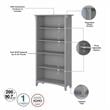 Salinas Tall 5 Shelf Bookcase Set of 2 in Cape Cod Gray - Engineered Wood