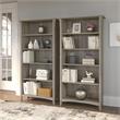 Salinas Tall 5 Shelf Bookcase Set of 2 in Driftwood Gray - Engineered Wood