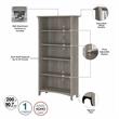 Salinas Tall 5 Shelf Bookcase Set of 2 in Driftwood Gray - Engineered Wood
