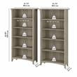 Salinas Tall 5 Shelf Bookcase Set of 2 in Driftwood Gray - Engineered Wood
