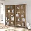 Salinas Tall 5 Shelf Bookcase Set of 2 in Reclaimed Pine - Engineered Wood