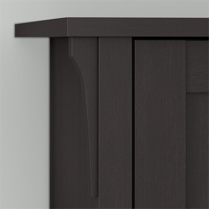 Salinas Tall 5 Shelf Bookcase Set of 2 in Vintage Black - Engineered Wood