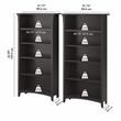 Salinas Tall 5 Shelf Bookcase Set of 2 in Vintage Black - Engineered Wood