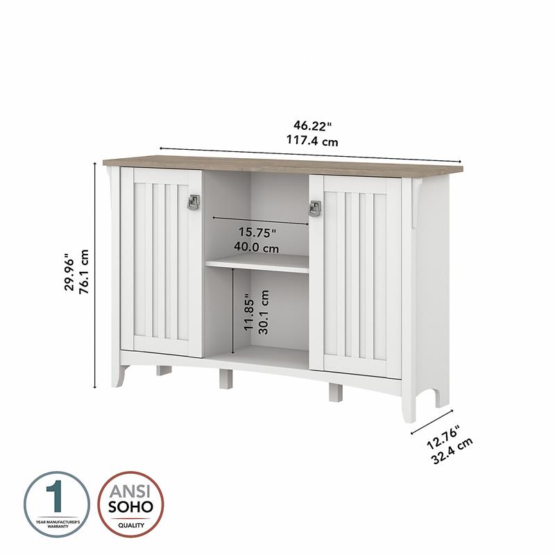 Salinas Accent Storage Cabinet with Doors in White/Shiplap - Engineered Wood
