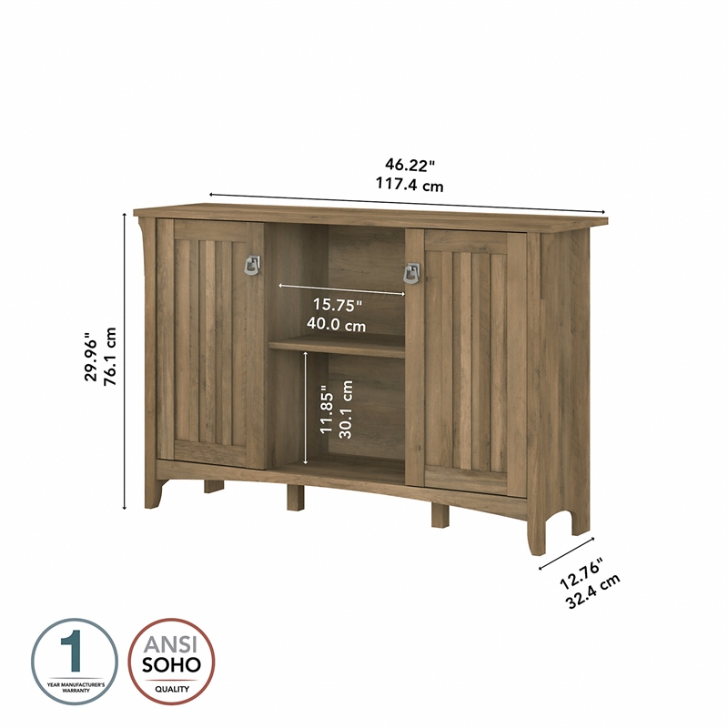 Bush Furniture Salinas Accent Storage Cabinet with Doors in Reclaimed Pine