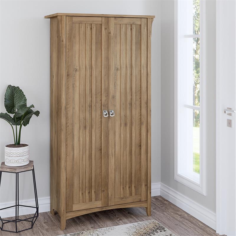 Salinas Tall Storage Cabinet With Doors In Reclaimed Pine Engineered 