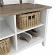 Bush Furniture Salinas Hall Tree with Shoe Storage Bench in White/Shiplap