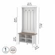 Bush Furniture Salinas Hall Tree with Shoe Storage Bench in White/Shiplap