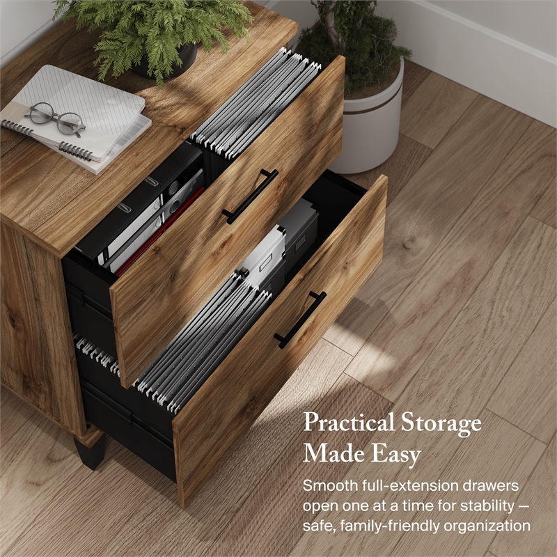 Somerset 2 Drawer Lateral File Cabinet in Fresh Walnut - Engineered Wood