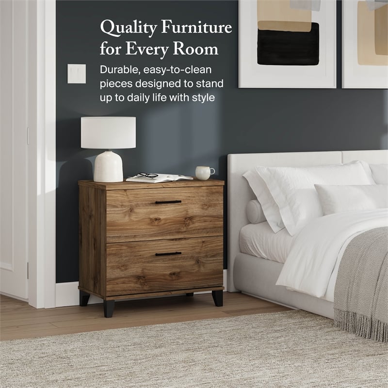 Somerset 2 Drawer Lateral File Cabinet in Fresh Walnut - Engineered Wood