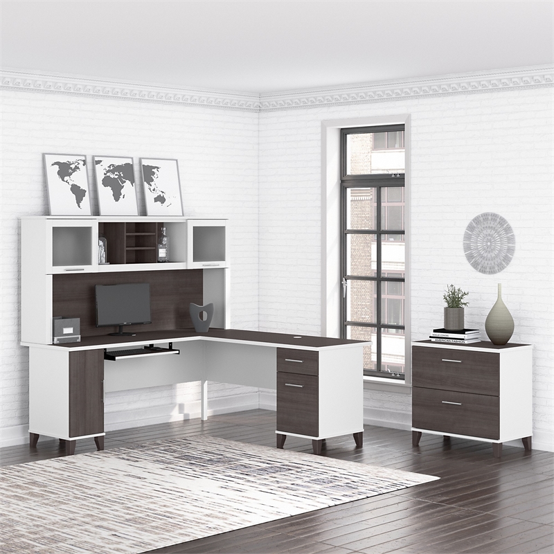 Somerset 72W Desk Hutch - Engineered Wood