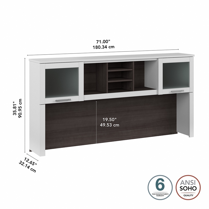 Somerset 72W Desk Hutch - Engineered Wood