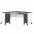 Somerset 60W L Shaped Desk with Storage - Engineered Wood