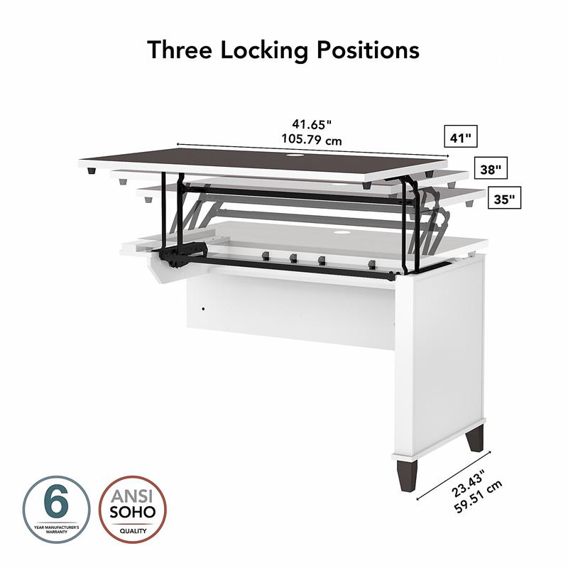 Somerset 3 Position Sit to Stand Return in White & Storm Gray - Engineered Wood