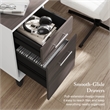Somerset 72W Office Desk with Drawers in White and Storm Gray - Engineered Wood