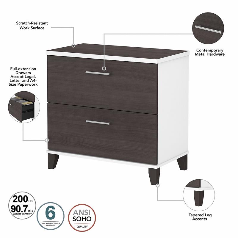2 Drawer Lateral File Cabinet, Metal Storage Cabinet with Drawers