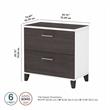Somerset 2 Drawer Lateral File Cabinet in White and Storm Gray - Engineered Wood