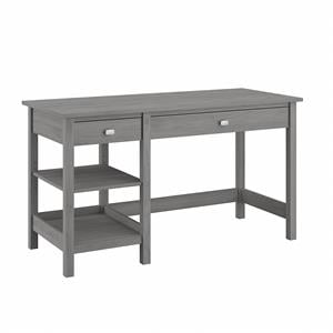 bush furniture broadview 54w computer desk with shelves in modern gray