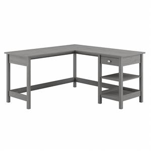 Broadview L Shaped Computer Desk with Storage in Modern Gray - Engineered Wood