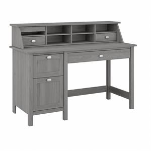 broadview computer desk with drawers and organizer in gray - engineered wood