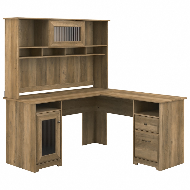 Cabot 60w L Shaped Computer Desk With Hutch In Reclaimed Pine Engineered Wood Cymax Business Cabot 60w L Shaped Computer Desk With, Pine Computer Desk With Hutch