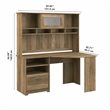 Bush Furniture Cabot 60W Corner Desk with Hutch in Reclaimed Pine