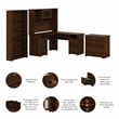Cabot L Shaped Desk with Hutch and Storage in Modern Walnut - Engineered Wood