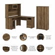 Cabot L Desk with Hutch and Tall Cabinet in Reclaimed Pine - Engineered Wood