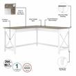 Key West L Desk with Drawers and Bookcase in White and Gray - Engineered Wood