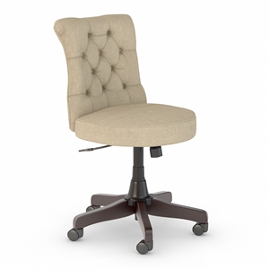 Key West Mid Back Tufted Office Chair in Tan Fabric