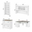 Fairview L Desk 4 Pc Set with Storage in White and Gray - Engineered Wood