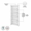 Fairview L Desk with File Cabinet and Bookcase in White/Gray - Engineered Wood