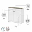 Fairview L Desk with Hutch and Low Storage in White/Gray - Engineered Wood