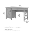Key West 54W Computer Desk with Storage in Cape Cod Gray - Engineered Wood