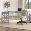 Key West 60W L Shaped Desk in Cape Cod Gray - Engineered Wood